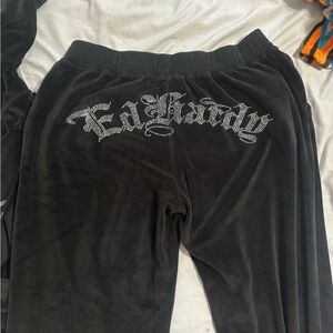 Ed Hardy Black Velour Lounge Pants